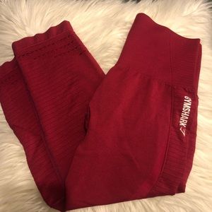 Gymshark High Waisted Seamless Cropped Beet Marl M